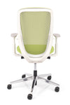 Kvalitetni pisarniški stol sylphy zelene barve z ergonomsko oblikovanim naslonom v mreži za maksimalno zračnost in udobje