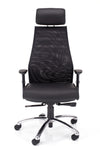 Kvalitetni pisarniški stol dynamic evolution v črni barvi in sedežem iz usnja z nastavljivimi ročnimi opirali