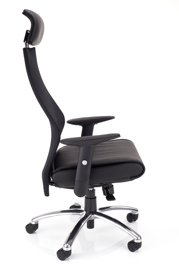 Udobni delovni stol dynamic evolution v črni barvi z nastavljivimi ročnimi opirali