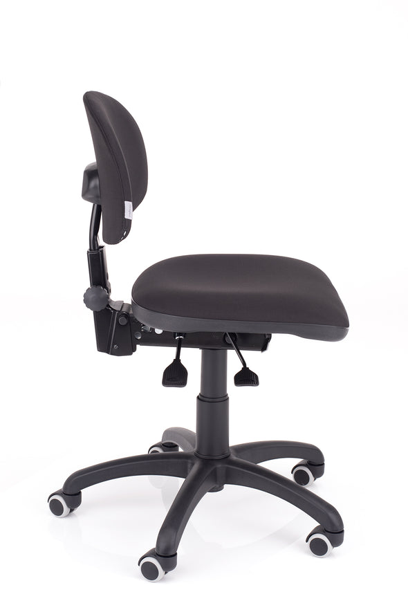 Enostavni delovni stol styl sinhron v blagu črne barve brez ročnih opiral