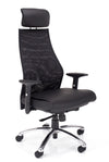 Ergonomski pisarniški stol dynamic evolution v črni barvi z nastavljivimi ročnimi opirali in udobnim sedežem v usnju 