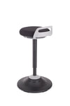 Gibljiv stol balance v blagu črne barve z 360° rotiranjem sedeža