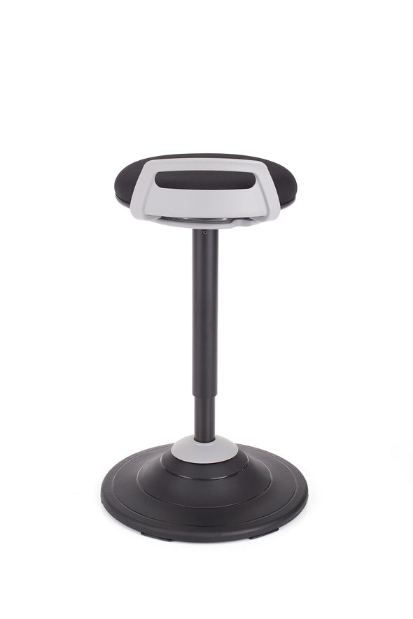 Gibljiv stol balance v blagu črne barve z gibljivim podnožjem