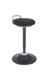 Ravnotežni stol balance v blagu črne barve primeren za delo za višinsko nastavljivo mizo