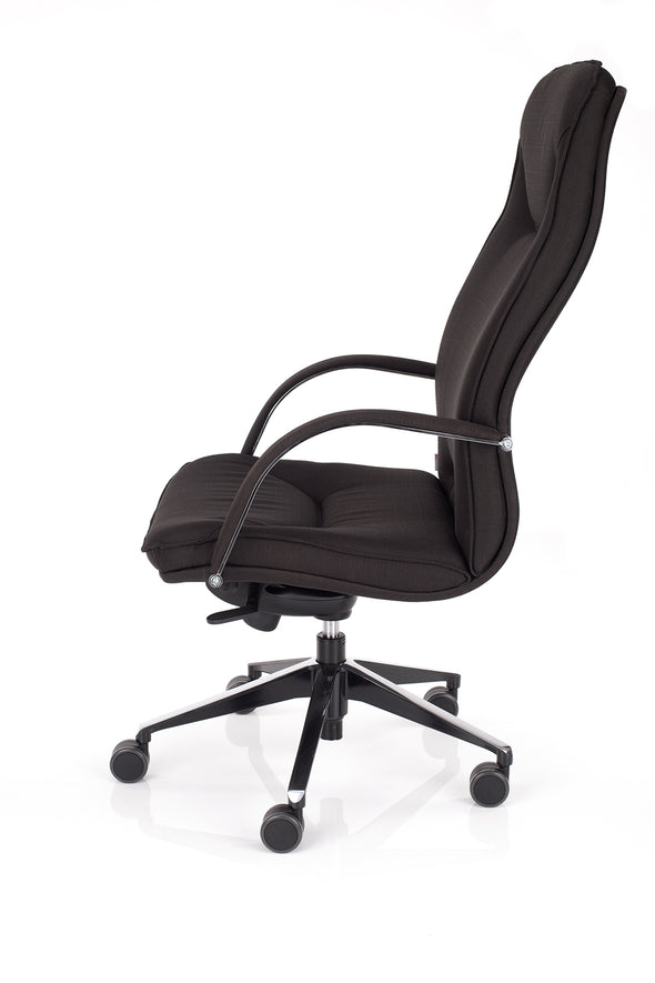 Udobni delovni stol ergoflex črne barve ergonomskega dizajna z oblazinjenim vzglavnikom 