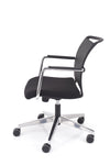 Kakovosten konferenčni stol sonic na kolesih črne barve z ergonomsko oblikovanim naslonom