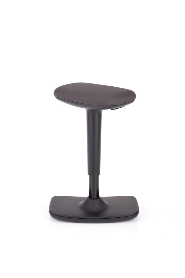 Ergonomski stol leo v blagu črne barve z gumiranim podnožjem proti zdrsu