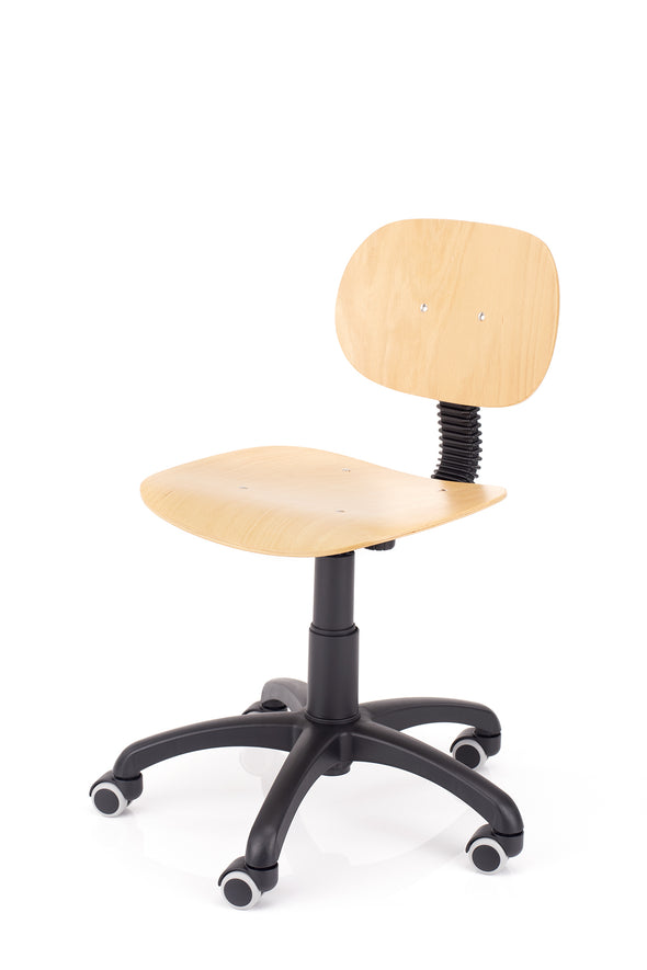 Delovni kvalitetni stol styl lesen z ergonomsko oblikovanim lakiranim sedežem 