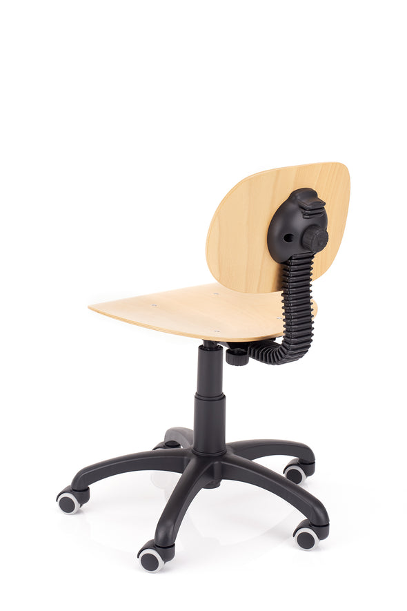 Udoben delovni stol styl lesen z gumiranimi kolesi primernimi za občutljivo podlago 
