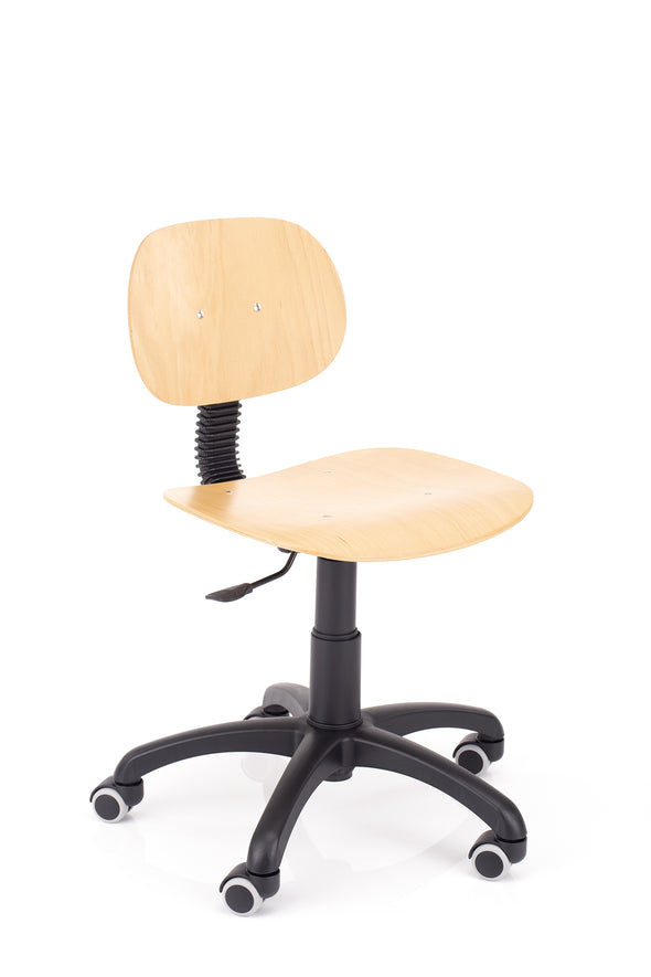 Ergonomski delovni stol styl z sedežem in naslonom iz vezanega lesa bukev 