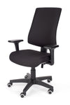 Udoben pisarniški stol orion v blagu črne barve z enostavnim dvižnim mehanizmom za nastavitev višine sedeža