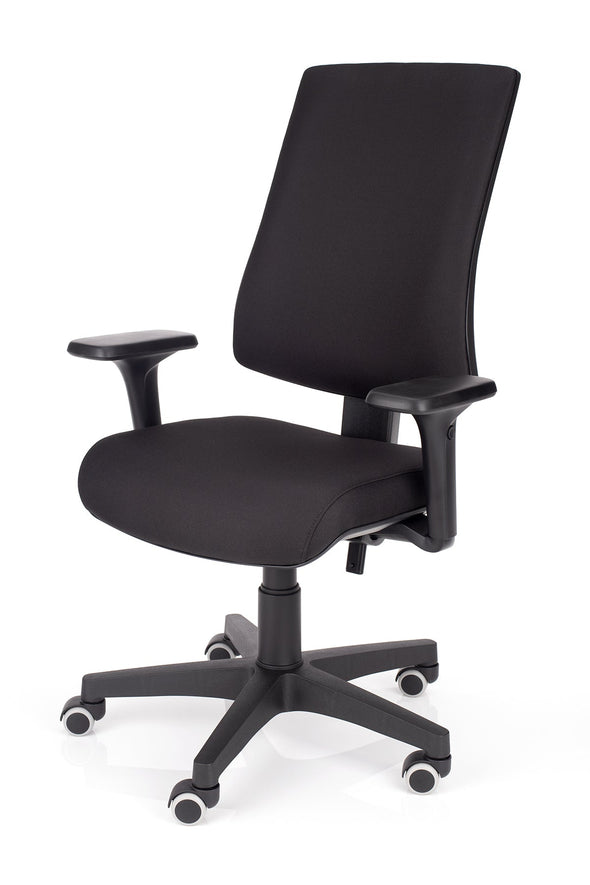 Kvalitetni otroški pisarniški stol orion v blagu črne barve z dvižnim mehanizmom za nastavitev višine ergonomskega sedeža