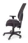 Kakovosten pisarniški stol orion v blagu črne barve z nastavljivim naslonom po višini in naklonu