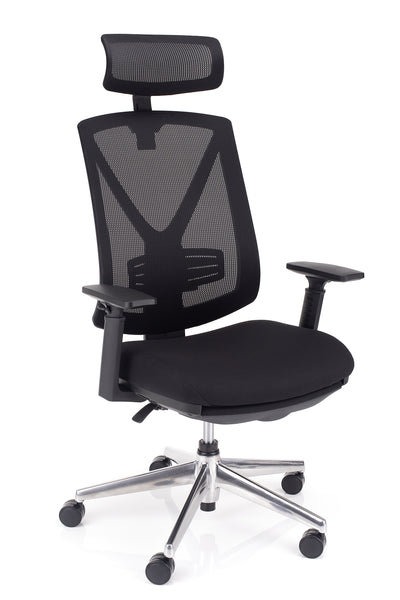 Računalniški stol baron s podporo za noge v črni barvi