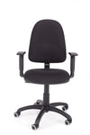 Pisarniški ergonomski stol beta v blagu črne barve z dvižnim mehanizmom za nastavitev višine sedeža