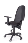 Deloven robusten stol beta multi v blagu črne barve z gumiranimi kolesi primernimi za občutljivo podlago