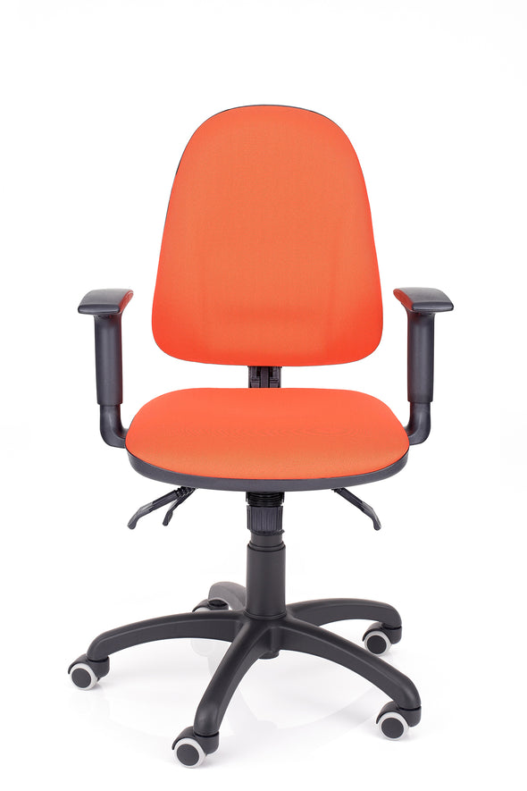 Otroški ergonomski stol beta multi v blagu oranžne barve