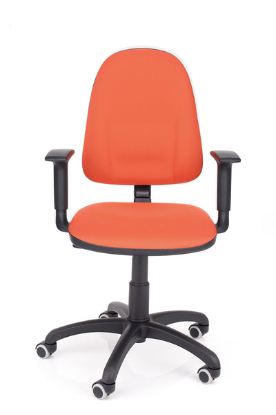 Ergonomski stol beta v blagu oranžne barve