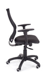 Klasičen delovni stol dynamic classic z naslonom v črni mreži in sedežem črne barve z ergonomsko oblikovanimi 2D ročnimi opirali