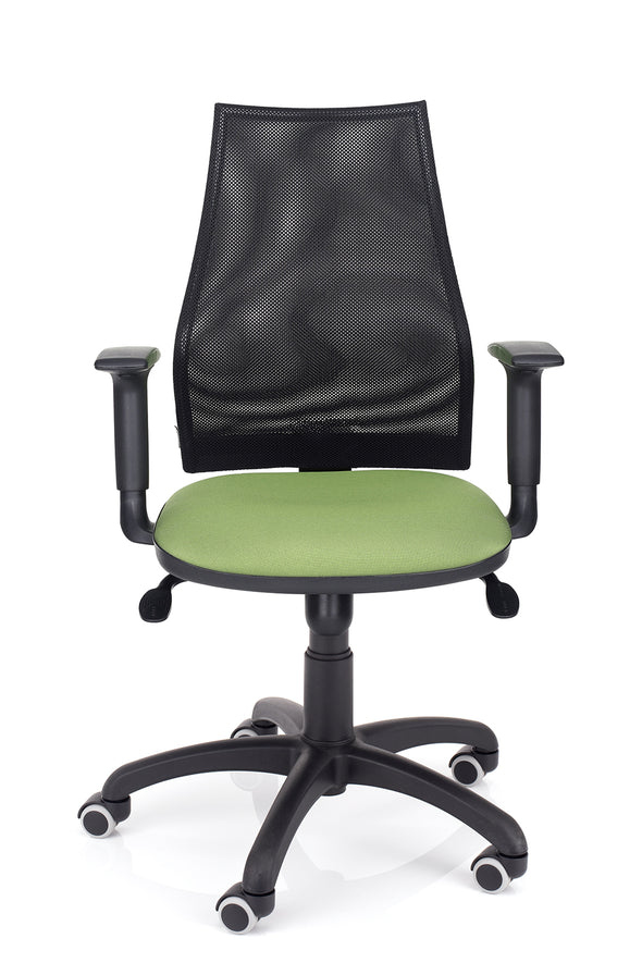 Ergonomski pisarniški stol dynamic classic z naslonom v mreži in sedežem zelene barve