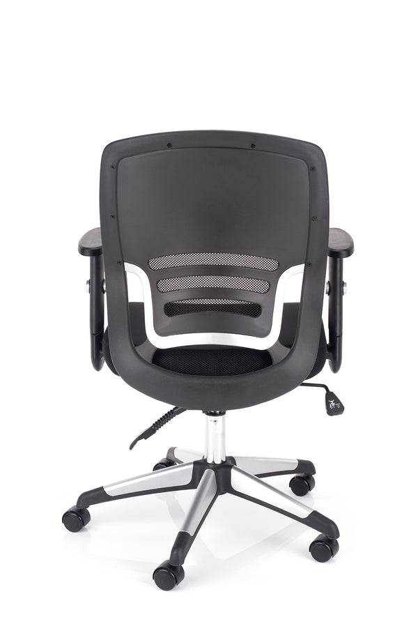 Kvaliteten delovni stol delta v črni barvi z ergonomsko oblikovanim naslonom v mreži za maksimalno zračnost in udobje