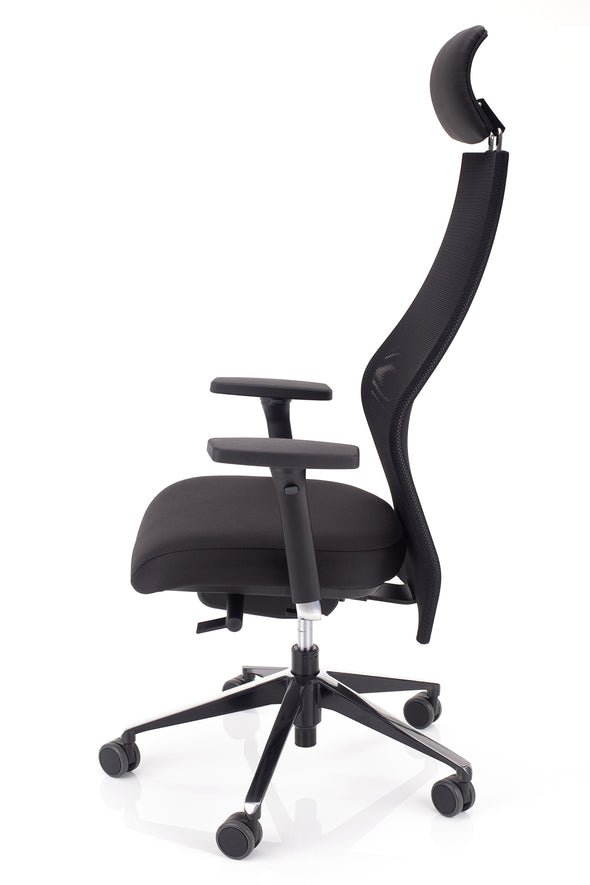 Udoben računalniški stol dynamic v črni barvi z nastavljivim vzglavnikom