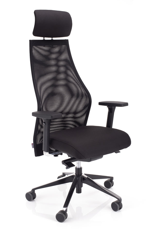 Kvalitetni delovni stol dynamic v črni barvi z udobnim sedežem nastavljivim po globini