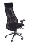 Kvalitetni računalniški stol dynamic elegance v črni barvi z ergonomsko oblikovanim naslonom