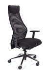 Kvalitetni pisarniški stol dynamic elegance v črni barvi z velikimi gumiranimi kolesi za mehko podlago