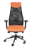 Kvaliteten delovni stol dynamic elegance v oranžni barvi z naslonom v zračni mreži in sedežem v blagu