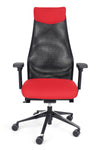 Ergonomski računalniški stol dynamic elegance v rdeči barvi z naslonom v zračni mreži