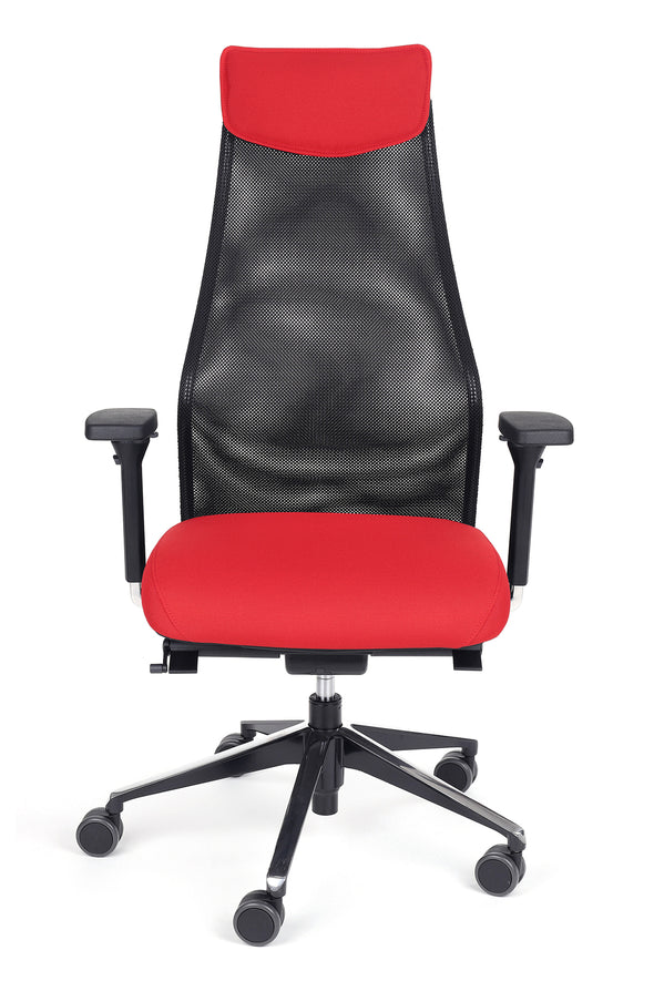 Ergonomski računalniški stol dynamic elegance v rdeči barvi z naslonom v zračni mreži