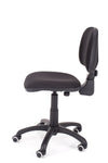 Trajnostni računalniški stol gama v blagu črne barve z ergonomsko oblikovanim naslonom za maksimalno udobje
