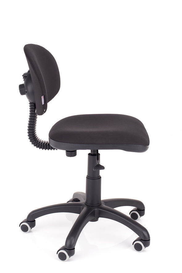 Enostavni delovni otroški stol styl v blagu črne barve brez ročnih opiral