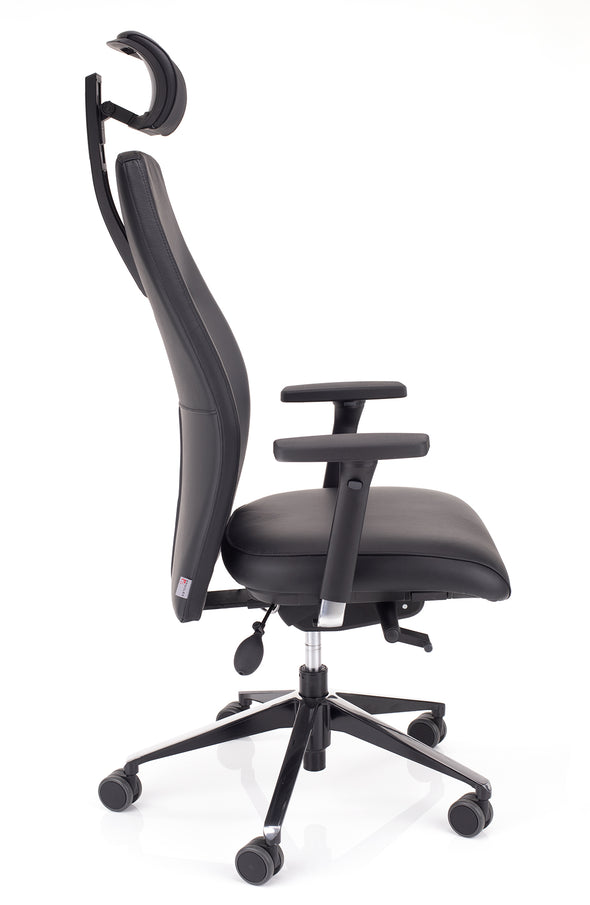 Kakovosten pisarniški stol vision črne barve z ergonomsko oblikovanimi mehkimi 4D ročnimi opirali