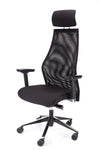 Udoben pisarniški stol dynamic xl v črni barvi z večstopenjskim mehanizmom z integrirano drsno ploščo za pomik sedeža po globini