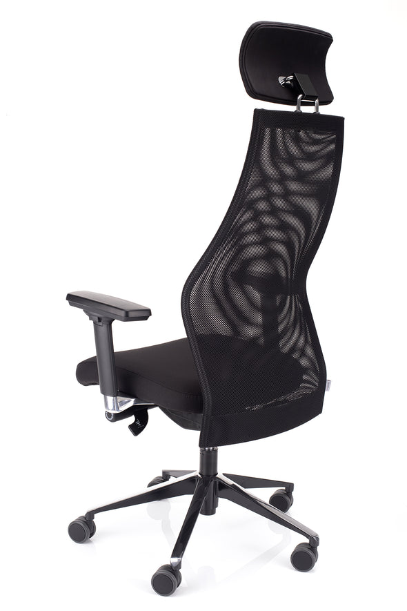 Računalniški stol dynamic xl v črni barvi z ergonomsko oblikovanim naslonom