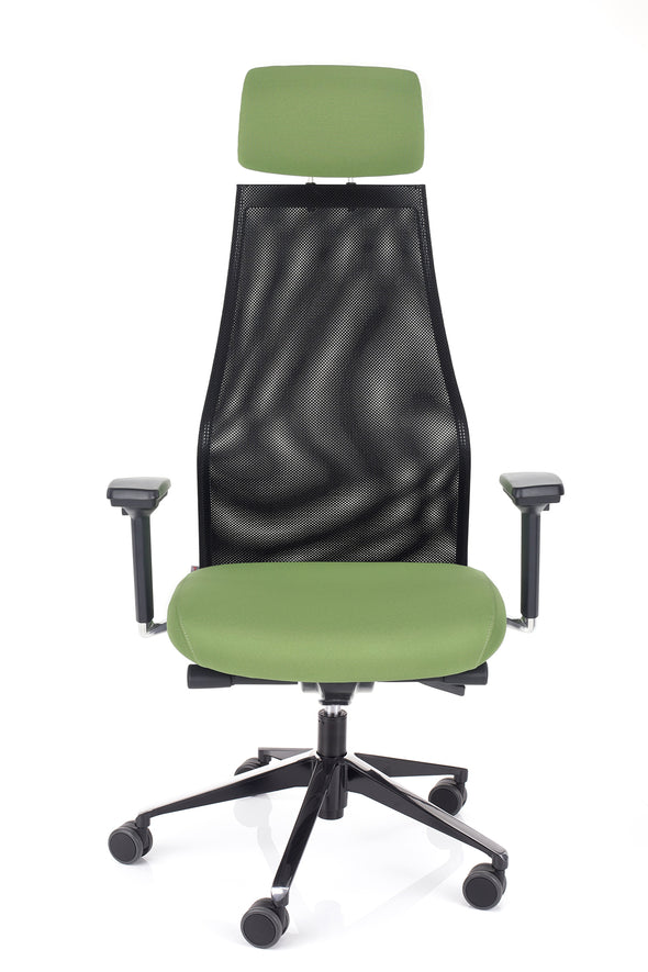 Računalniški stol dynamic xl v zeleni barvi z vzglavnikom