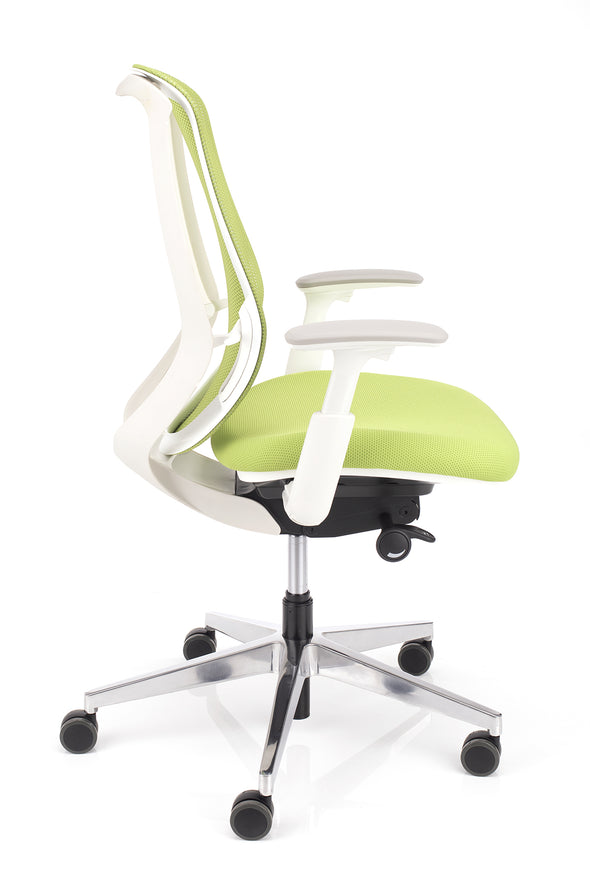 Udobni delovni stol sylphy zelene barve z ergonomsko blazinico na 3D ročnimi opirali