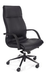 Računalniški stol comfort mpd v usnju črne barve ergonomskega dizajna in odlične kvalitete