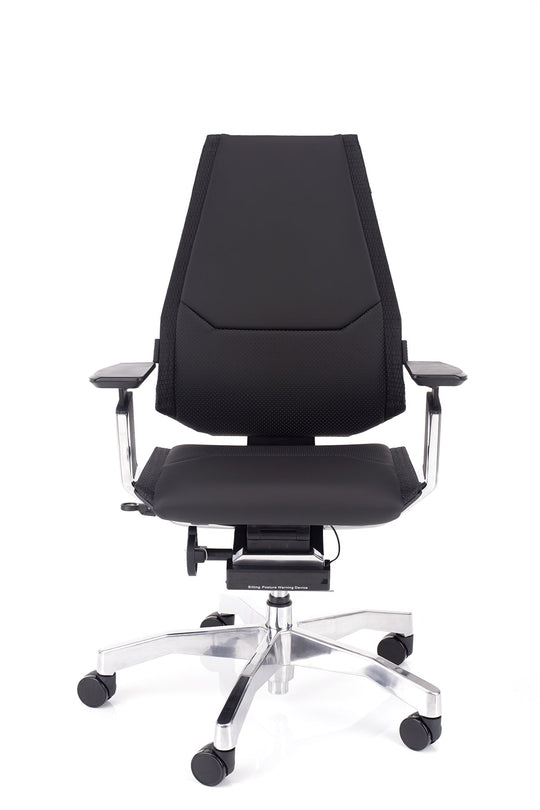 Pisarniški stol Genidia v usnju - brez vzglavnika