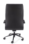 Kakovosten pisarniški stol comfort sinhron v usnju črne barve z ergonomsko oblikovanim naslonom za udobno sedenje