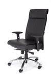 Kakovosten pisarniški stol stanley iz usnja v črni barvi  z ergonomsko oblikovanim sedežem za maksimalno udobje