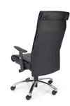 Kvalitetni ergonomski stol stanley iz usnja v črni barvi z naprednim sinhronim mehanizmom