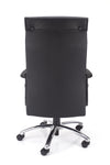 Kakovosten pisarniški stol stanley iz usnja v črni barvi z ergonomsko oblikovanim naslonom z nastavljivo ledveno podporo